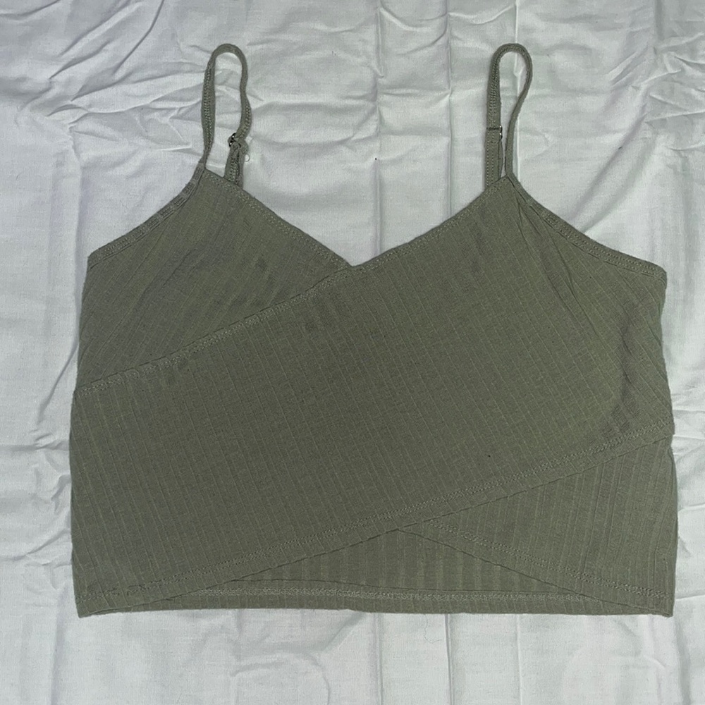 MANDEE Sage Green Crop Top